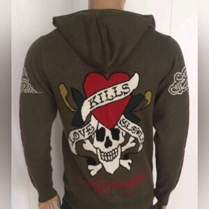 Ed Hardy By Christian Audigier Hoodie Size L NWT